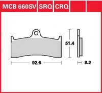 Přední brzdové destičky Kawasaki  ZX 7 R/ RR  (ZX750N), rv. 96-99