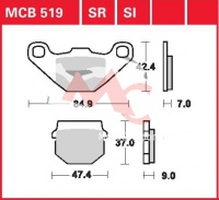 Přední brzdové destičky Kawasaki AR 50 (AR050A), rv. od 81