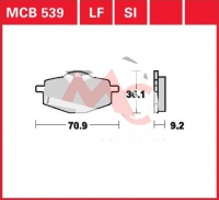 Přední brzdové destičky Yamaha YBR 125 , custom, rv. od 05