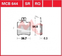 Přední brzdové destičky Yamaha YM 50 Breeze (4RC), rv. 95-98