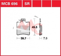 Přední brzdové destičky Piaggio NRG 50 (SAL), rv. 96-98