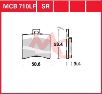 Zadní brzdové destičky Aprilia 500 Scarabeo light, ie, rv. od 06