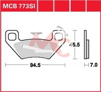 Zadní brzdové destičky Arctic Cat 350 ATV, rv. 12-