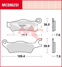 Zadní brzdové destičky Can-Am 800 Outlander R, R Max, rv. 12-