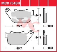 Zadní brzdové destičky Harley Davidson XL 883 C Sportster Custom XL2, rv. 04-10