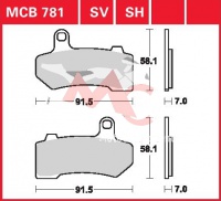 Zadní brzdové destičky Harley Davidson VRSCAW 1250 V-Rod VR1, rv. 08-10