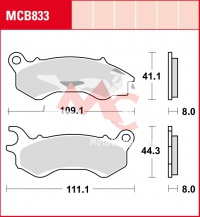 Přední brzdové destičky  Honda PCX 125 JF47, rv. 13-