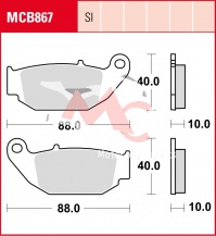 Zadní brzdové destičky Honda CRF 250 L ME11, rv. 12-