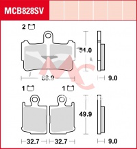 Přední brzdové destičky  Honda VFR 1200 FD ABS DCT SC63, rv. 12-