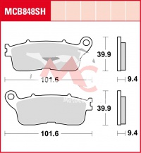 Zadní brzdové destičky Honda VFR 1200 FD ABS DCT SC63, rv. 12-