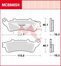 Zadní brzdové destičky Honda GL 1800 F6B Gold Wing ABS SC68, rv. 13-