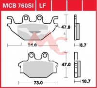 Zadní brzdové destičky Kawasaki KVF 300 Brute Force, rv. 13-