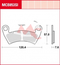 Přední brzdové destičky  Polaris 500 Ranger 2x4/4x4 EFI, rv. 08-10