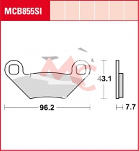 Zadní brzdové destičky Polaris 850 Scrambler HO/ HO EPS, rv. 13-