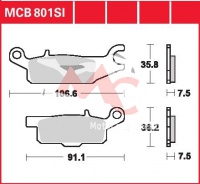 Přední brzdové destičky levé Yamaha YFM 550 Grizzly EPS AJ53/54/58, rv. 12-