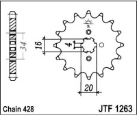 Kolečko YAMAHA DT 125 LC 1 (4 F.H.), rv. 84-87