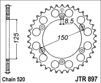 Rozeta KTM 200 EXC Enduro, rv. 98-99