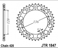 Rozeta YAMAHA TDR 125, rv. 93-94