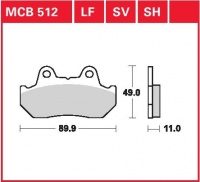 Zadní brzdové destičky Honda CBR 600 F (PC19), rv. 87-88