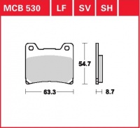 Zadní brzdové destičky Yamaha TDM 850 H,N (3VD, 4CM), rv. 91-95