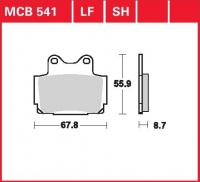 Zadní brzdové destičky Yamaha TDR 250 (3CK1), rv. 88-90