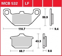 Zadní brzdové destičky Kawasaki GPZ 750 (ZX750A), rv. 83-85