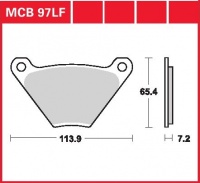 Zadní brzdové destičky Harley Davidson FXS 1340 80, rv. 79-81