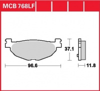 Zadní brzdové destičky Yamaha YP 400 Majesty, ABS, rv. od 05