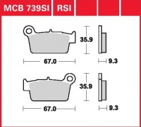 Zadní brzdové destičky Yamaha WR 450 F (CJ04), rv. od 03