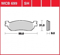 Zadní brzdové destičky Yamaha YZF 600 R6 (RJ03), rv. 99-02