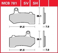 Zadní brzdové destičky Harley Davidson VRSCX 1250 V-Rod, rv. od 07