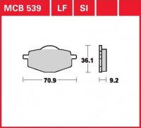 Zadní brzdové destičky Yamaha TDR 50, rv. 88-02