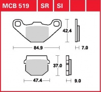 Zadní brzdové destičky Suzuki RM 80, rv. 94-95