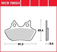 Zadní brzdové destičky Harley Davidson FXSTD/I 1450 Softail Deuce (FS2), rv. 00-06