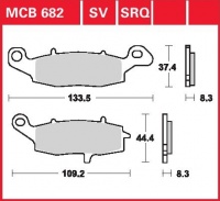 Přední brzdové destičky levé Kawasaki ER-6 650 F, N (ER650A), rv. od 06