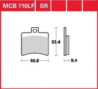 Zadní brzdové destičky Aprilia 250 Leonardo (Grimeca) (PD), rv. 99-01