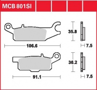 Přední brzdové destičky levé Yamaha YFM 700 Grizzly, rv. od 07