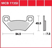 Zadní brzdové destičky Arctic Cat TBX 500 4x4, rv. od 05