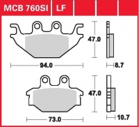 Přední brzdové destičky CPI XS 250 ATV, rv. 06-07