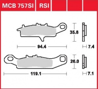 Přední brzdové destičky levé Kawasaki KFX 700 V-Force (ZR), rv. od 04