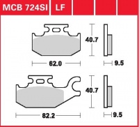 Zadní brzdové destičky pravé Yamaha YFM 450 Wolverine, rv. 06-07