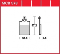 Přední brzdové destičky Yamaha DT 50 R, rv. 02-03