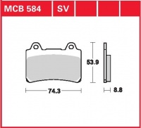 Přední brzdové destičky Yamaha SRX 600 H,N (1XL,1XM), rv. od 90