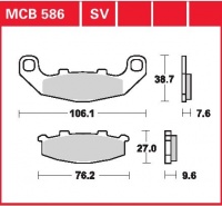 Zadní brzdové destičky Kawasaki ZR 550 Zephyr (ZR550B), rv. 91-92