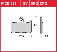 Přední brzdové destičky Honda NR 750 (NC40), rv. od 92