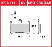 Přední brzdové destičky Yamaha FZ6 600 S2 ABS (RJ14), rv. od 07