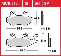 Zadní brzdové destičky Triumph 900 Bonneville (986MF), rv. 05-08