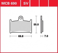 Přední brzdové destičky Suzuki RF 900 R (GT73B), rv. 94-97