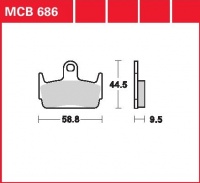 Zadní brzdové destičky Honda SZX 50 X8R-S, X8R-X (AF49), rv. od 98