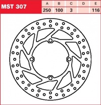 Brzdový kotouč přední Kawasaki KX 125 (KX125M), rv. 03-04